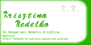 krisztina nedelko business card